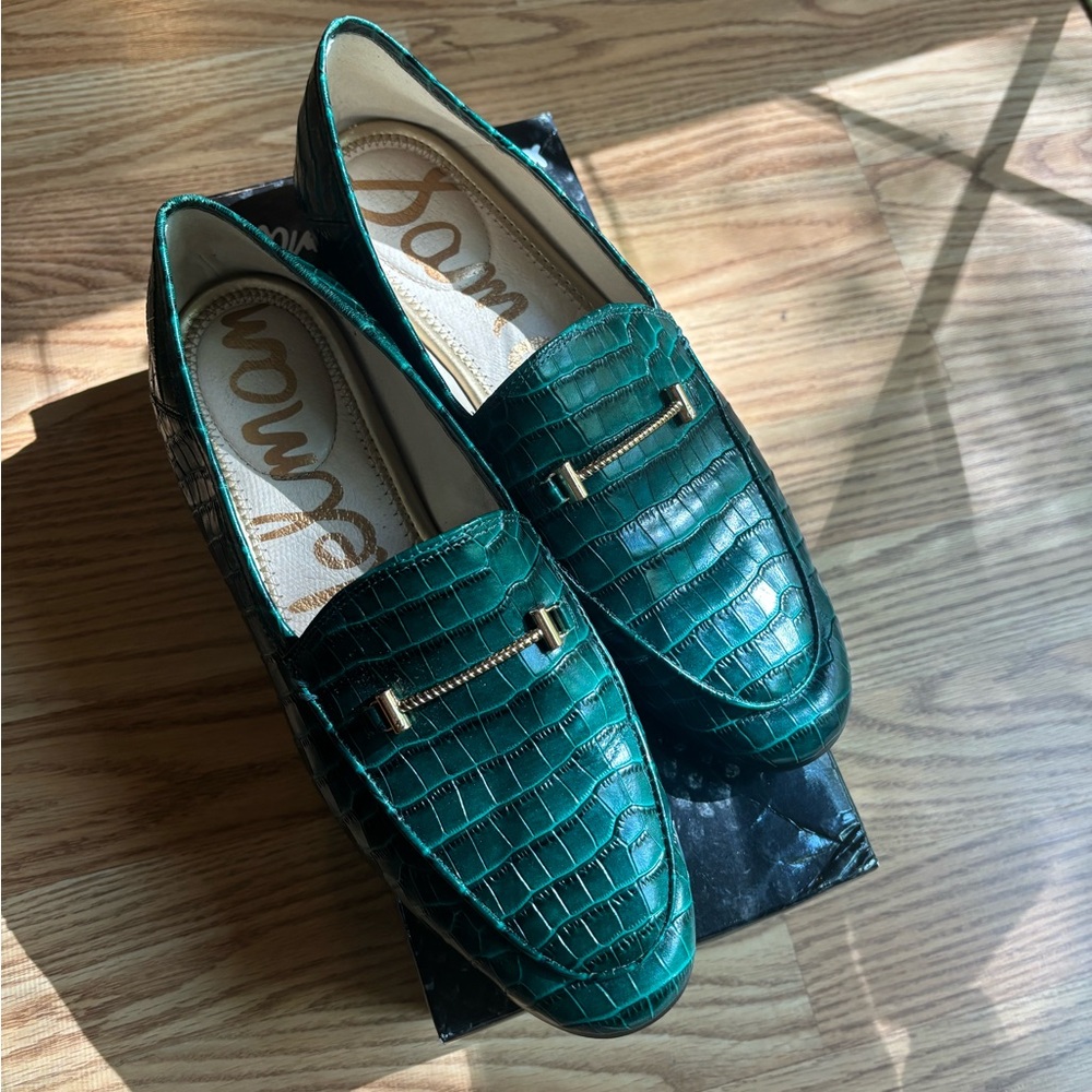 Sam Edelman Lior Croc Ivy Leather Loafers Size 8.5